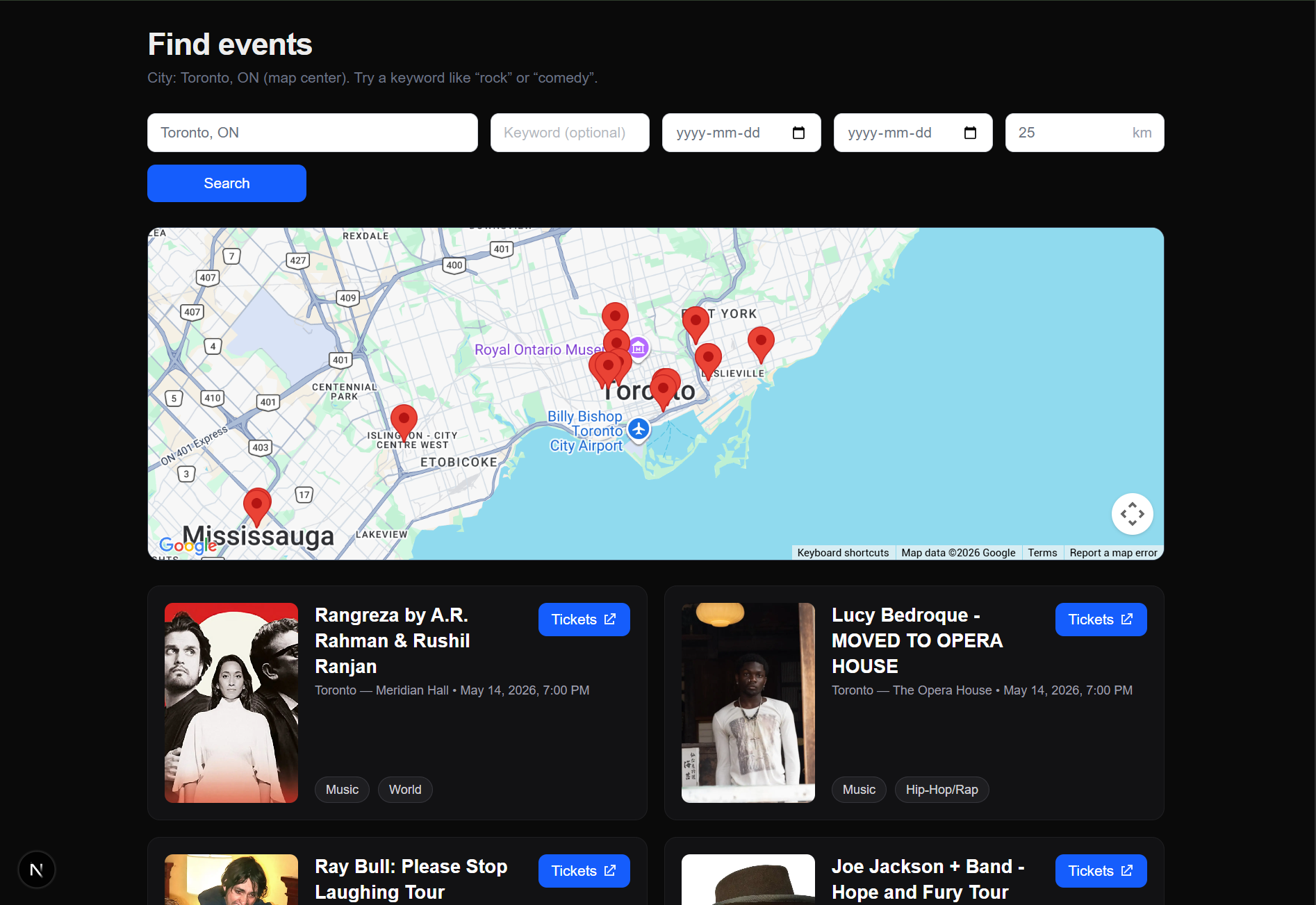 EventHub screenshot