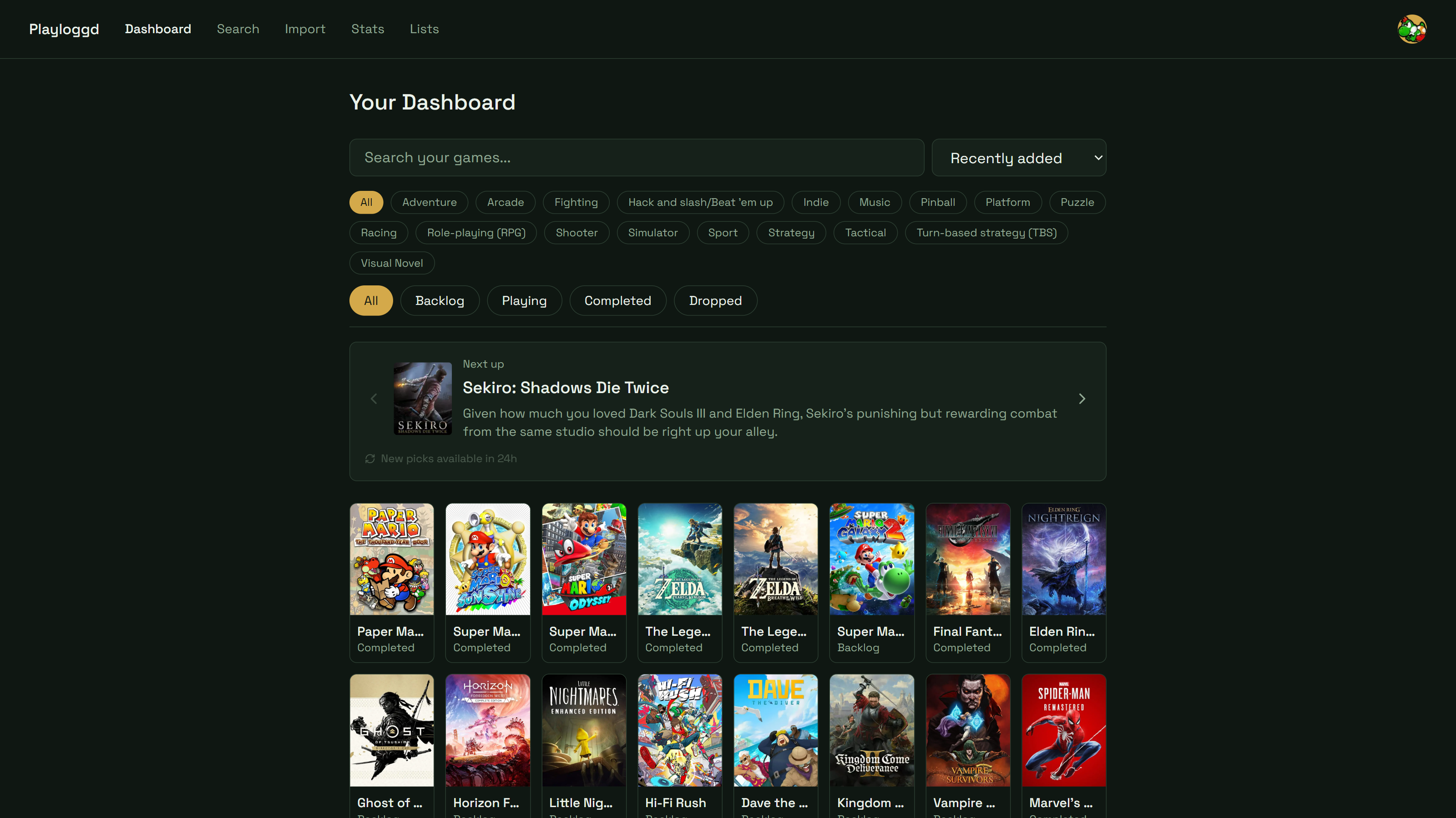 Playloggd screenshot